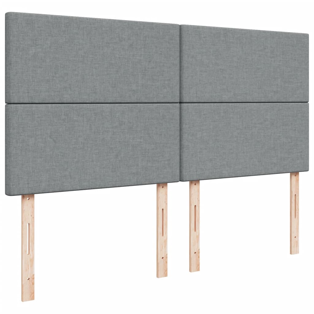 vidaXL Κρεβάτι Boxspring με Στρώμα Ανοιχτό Γκρι 200x200 εκ. Υφασμάτινο