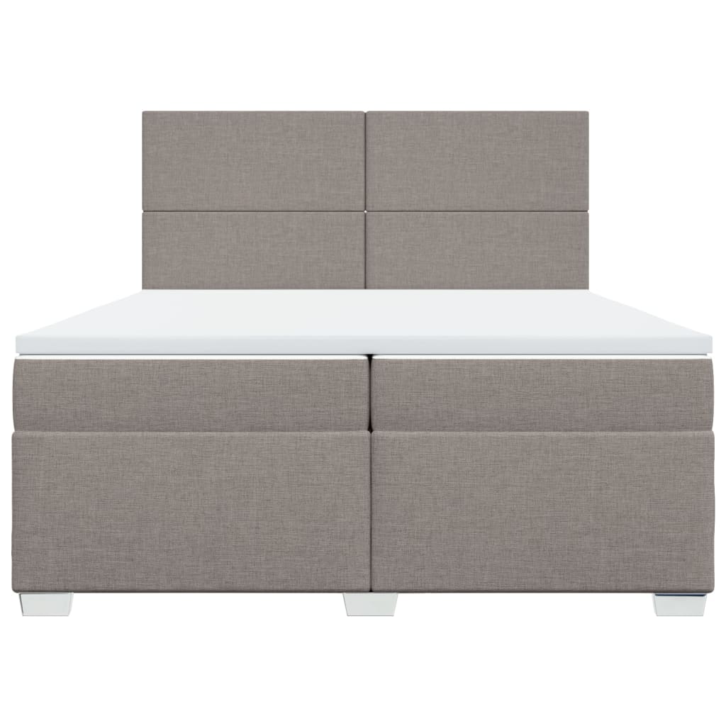 vidaXL Κρεβάτι Boxspring με Στρώμα Taupe 200x200 εκ. Υφασμάτινο