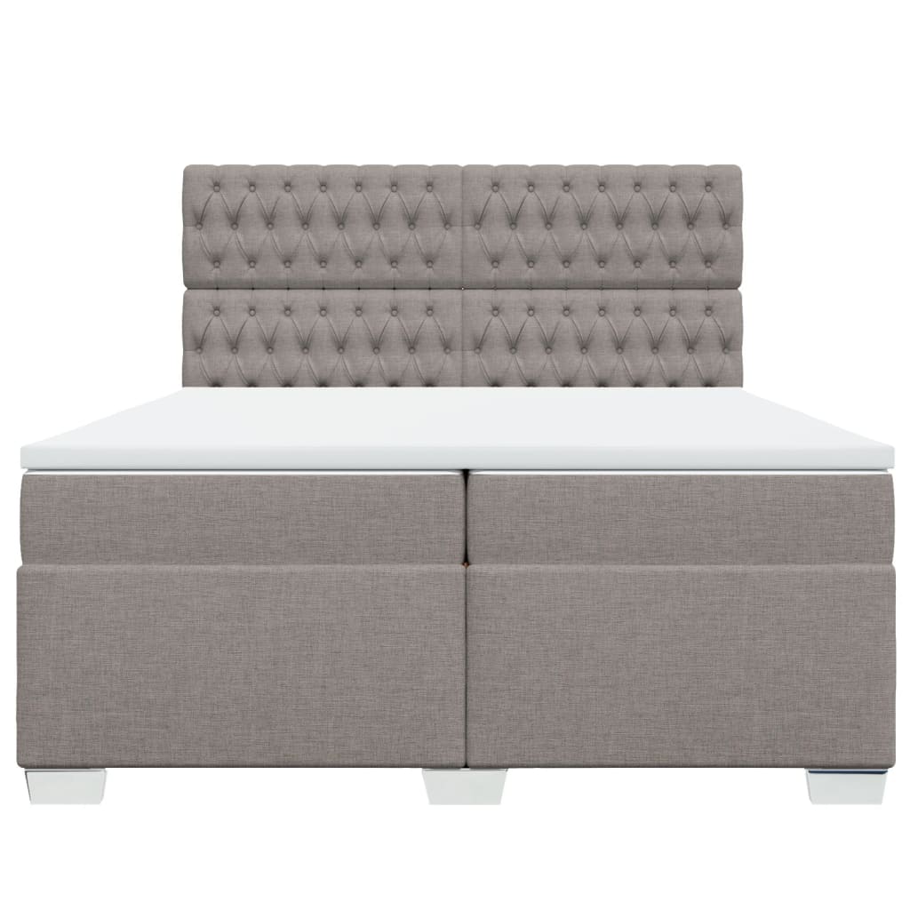 vidaXL Κρεβάτι Boxspring με Στρώμα Taupe 200x200 εκ. Υφασμάτινο