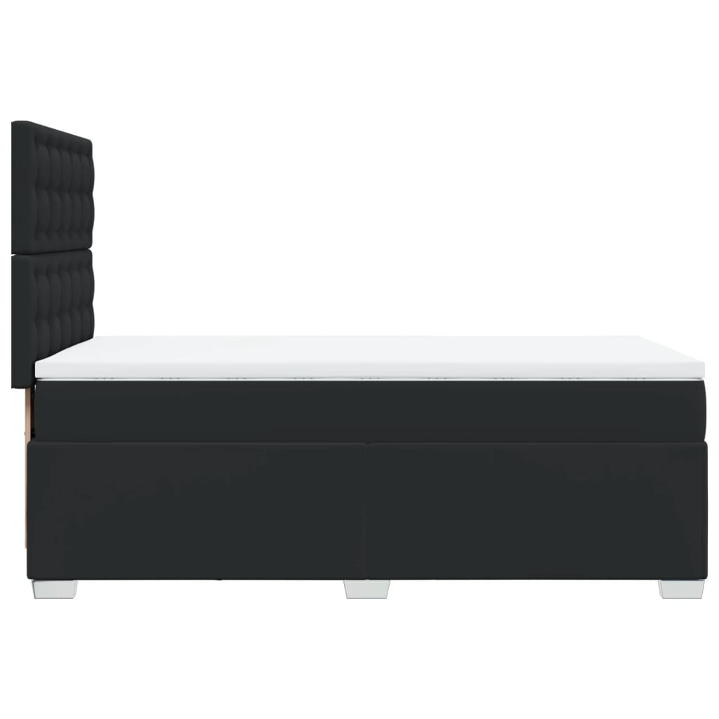 vidaXL Κρεβάτι Boxspring με Στρώμα Μαύρο 80 x 200 εκ. Συνθετικό Δέρμα