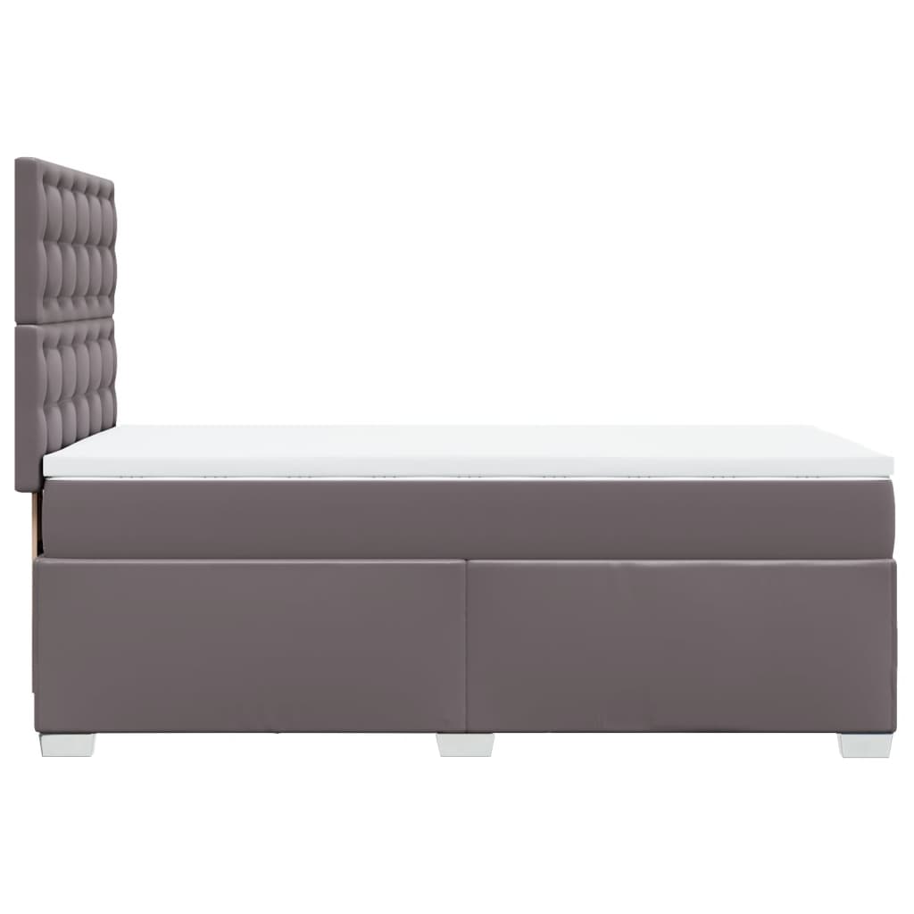 vidaXL Κρεβάτι Boxspring με Στρώμα Γκρι 90x190 εκ. από Συνθετικό Δέρμα
