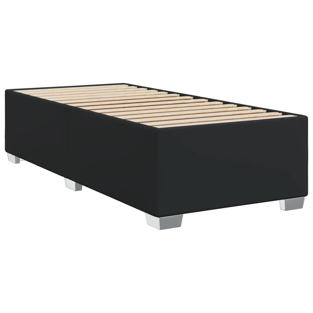 vidaXL Κρεβάτι Boxspring με Στρώμα Μαύρο 100x200εκ.από Συνθετικό Δέρμα