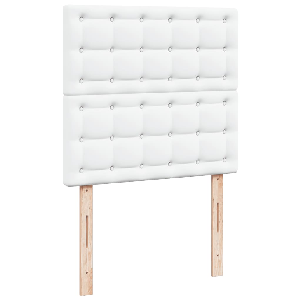 vidaXL Κρεβάτι Boxspring με Στρώμα Λευκό 100x200εκ.από Συνθετικό Δέρμα
