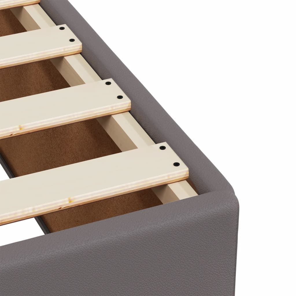 vidaXL Κρεβάτι Boxspring με Στρώμα Γκρι 100x200εκ. από Συνθετικό Δέρμα