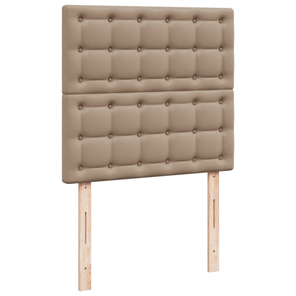 vidaXL Κρεβάτι Boxspring με Στρώμα Καπουτσίνο 100x200εκ.από Συνθ.Δέρμα
