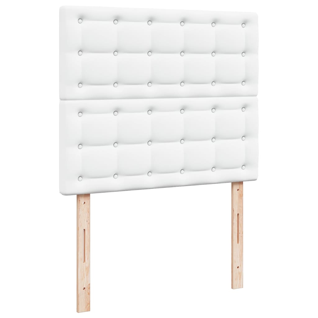 vidaXL Κρεβάτι Boxspring με Στρώμα Λευκό 120x190εκ.από Συνθετικό Δέρμα