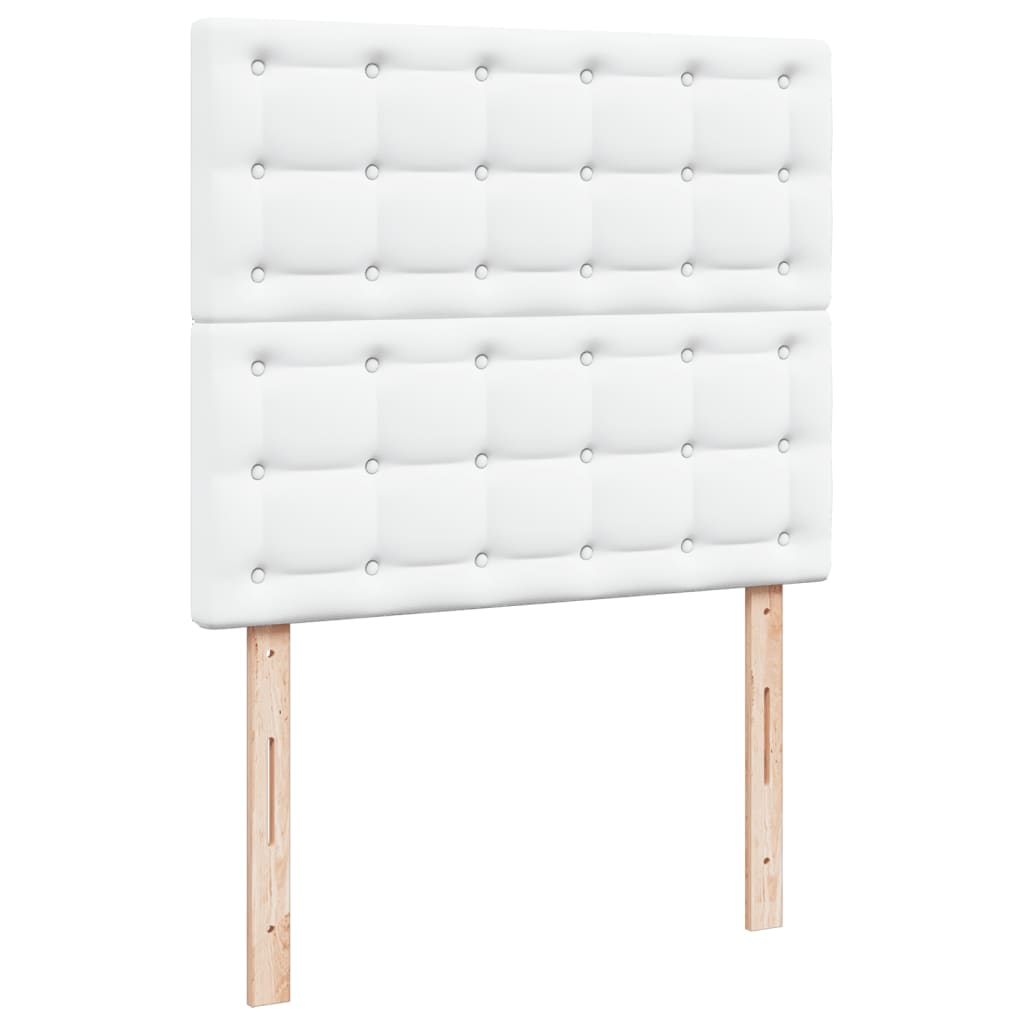 vidaXL Κρεβάτι Boxspring με Στρώμα Λευκό 120x200εκ.από Συνθετικό Δέρμα