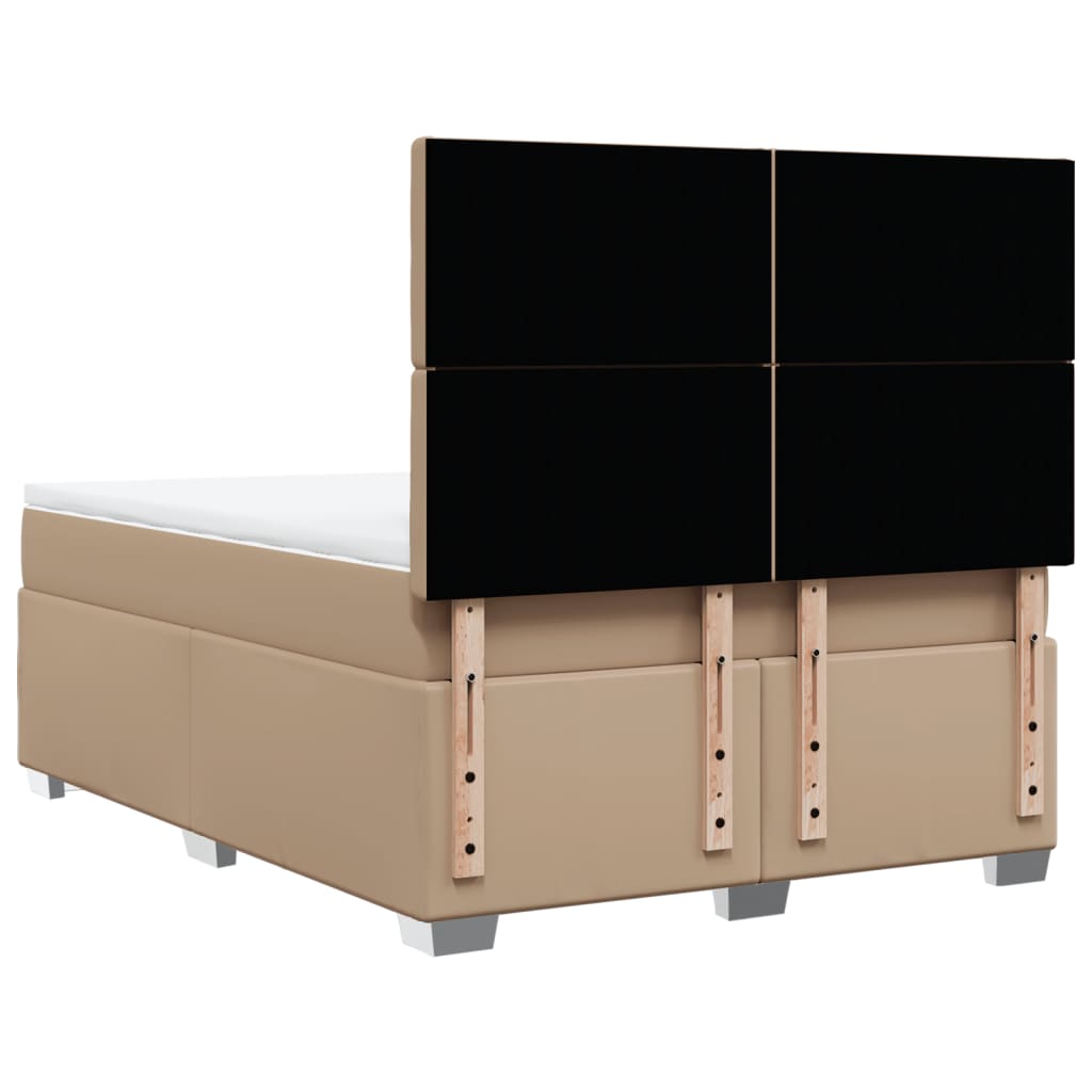 vidaXL Κρεβάτι Boxspring με Στρώμα Καπουτσίνο 160x200εκ.από Συνθ.Δέρμα