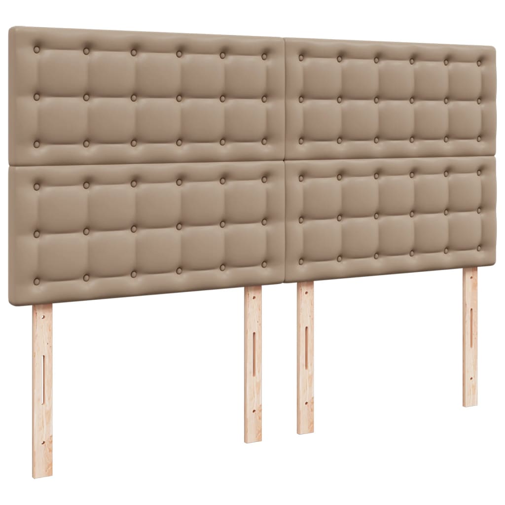 vidaXL Κρεβάτι Boxspring με Στρώμα Καπουτσίνο 180x200 εκ. Συνθ. Δέρμα