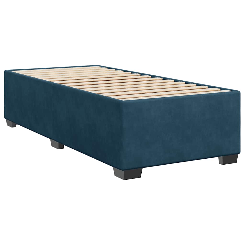vidaXL Κρεβάτι Boxspring με Στρώμα Μπλε 90x200 εκ. Βελούδινο