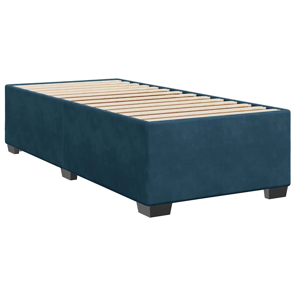 vidaXL Κρεβάτι Boxspring με Στρώμα Μπλε 100x200 εκ. Βελούδινο