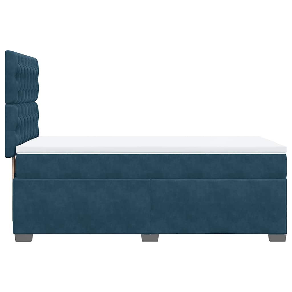 vidaXL Κρεβάτι Boxspring με Στρώμα Μπλε 100x200 εκ. Βελούδινο