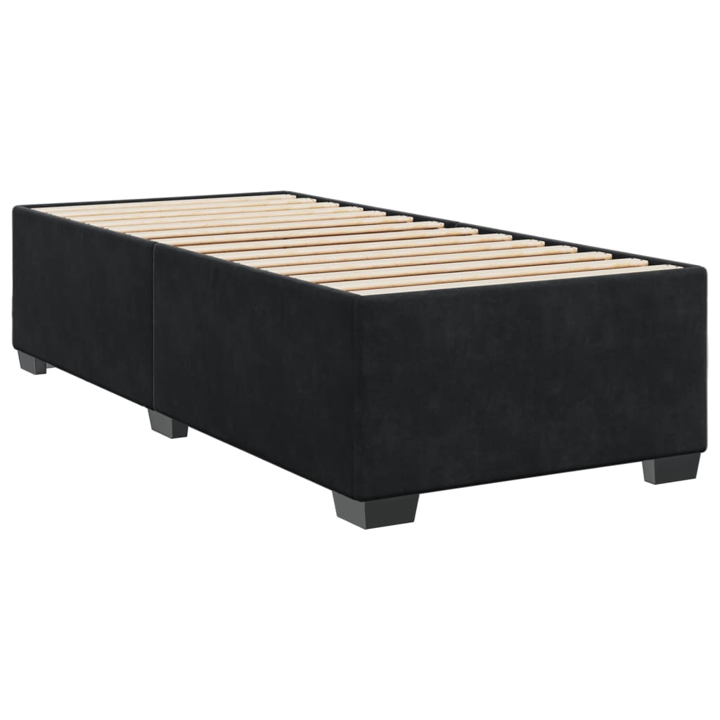 vidaXL Κρεβάτι Boxspring με Στρώμα Μαύρο 100x200 εκ. Βελούδινο