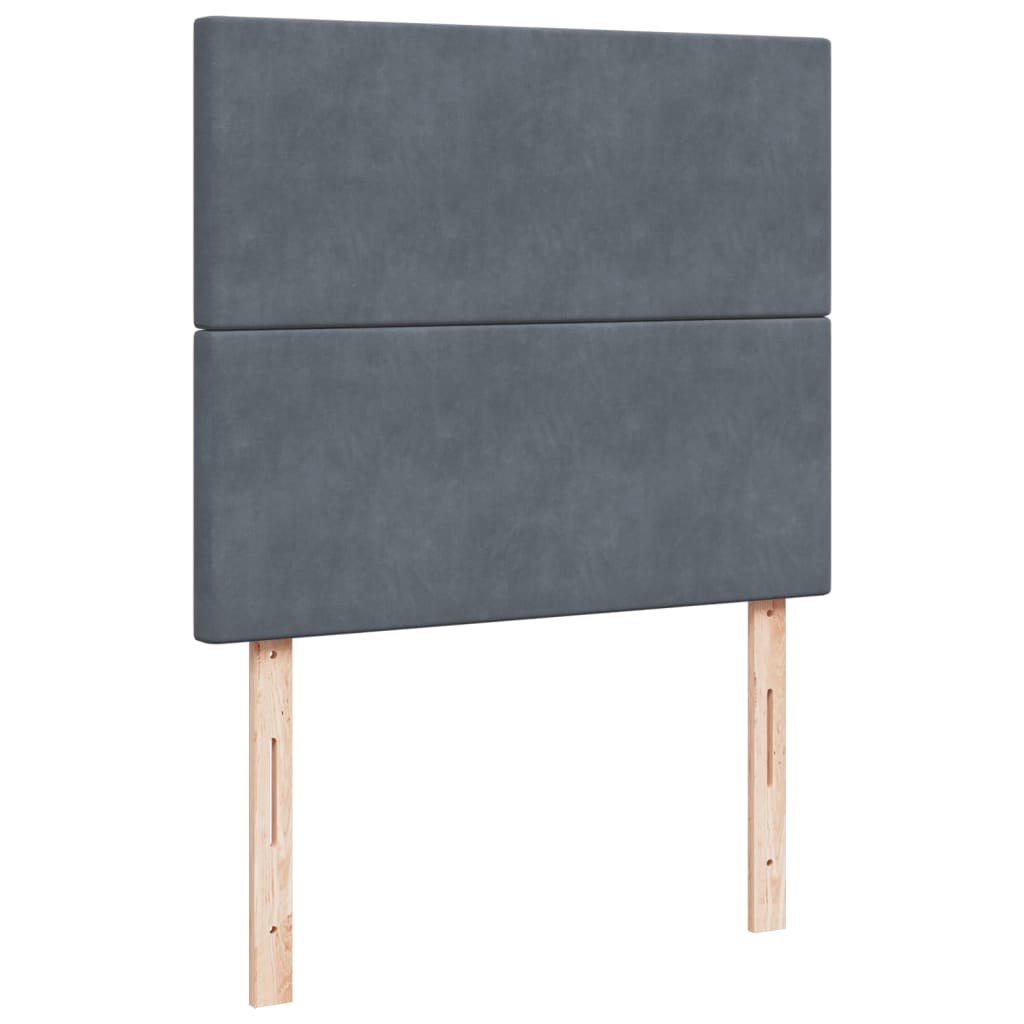 vidaXL Κρεβάτι Boxspring με Στρώμα Σκούρο Γκρι 120x190 εκ. Βελούδινο