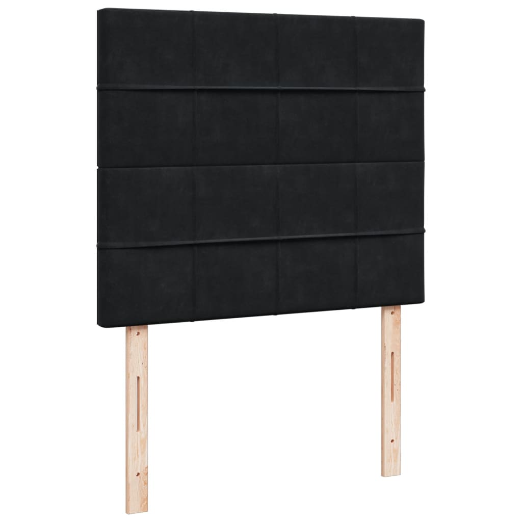vidaXL Κρεβάτι Boxspring με Στρώμα Μαύρο 120x190 εκ. Βελούδινο