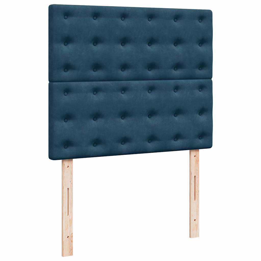 vidaXL Κρεβάτι Boxspring με Στρώμα Μπλε 120x200 εκ. Βελούδινο