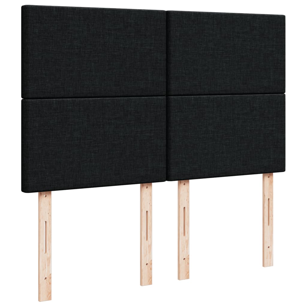 vidaXL Κρεβάτι Boxspring με Στρώμα Μαύρο 140x190 εκ. Βελούδινο