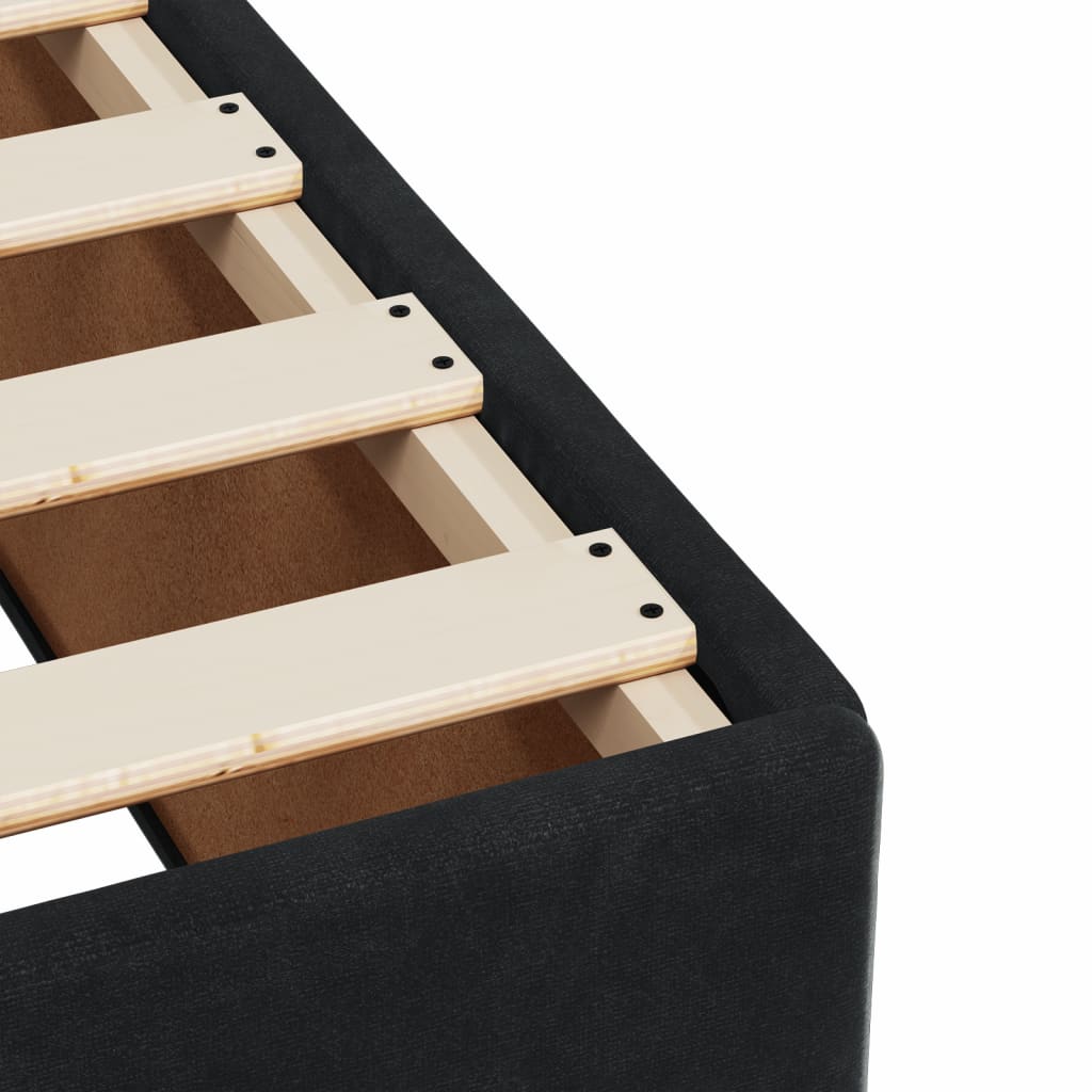 vidaXL Κρεβάτι Boxspring με Στρώμα Μαύρο 140x200 εκ. Βελούδινο