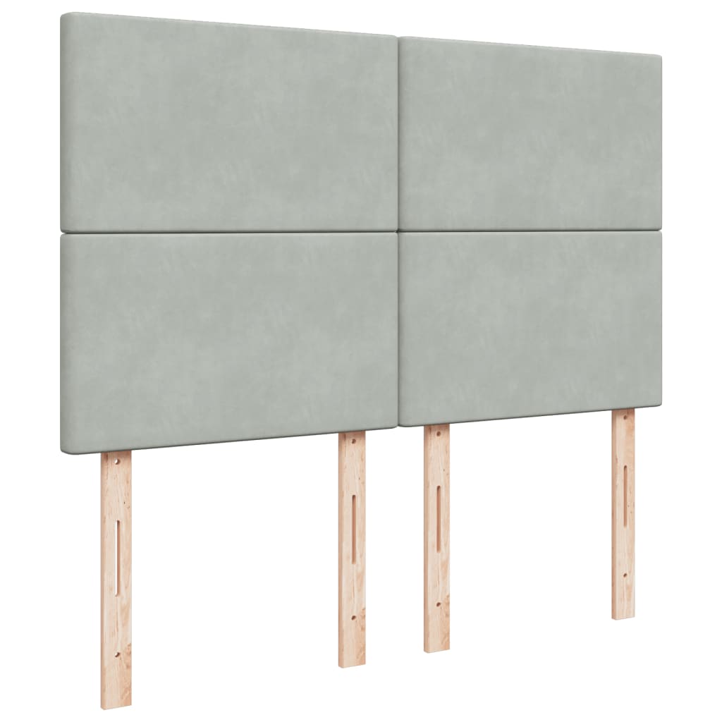 vidaXL Κρεβάτι Boxspring με Στρώμα Ανοιχτό Γκρι 160x200 εκ. Βελούδινο