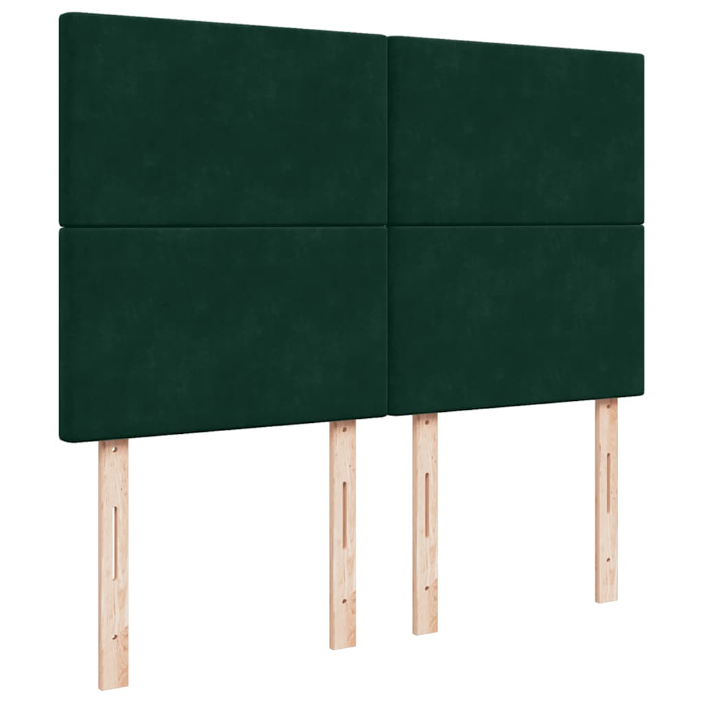 vidaXL Κρεβάτι Boxspring με Στρώμα Σκούρο Πράσινο 160x200εκ. Βελούδινο