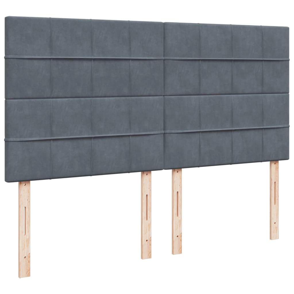 vidaXL Κρεβάτι Boxspring με Στρώμα Σκούρο Γκρι 180x200 εκ. Βελούδινο