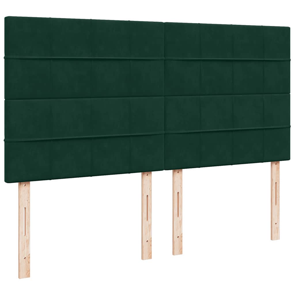 vidaXL Κρεβάτι Boxspring με Στρώμα Σκούρο Πράσινο 180x200εκ. Βελούδινο