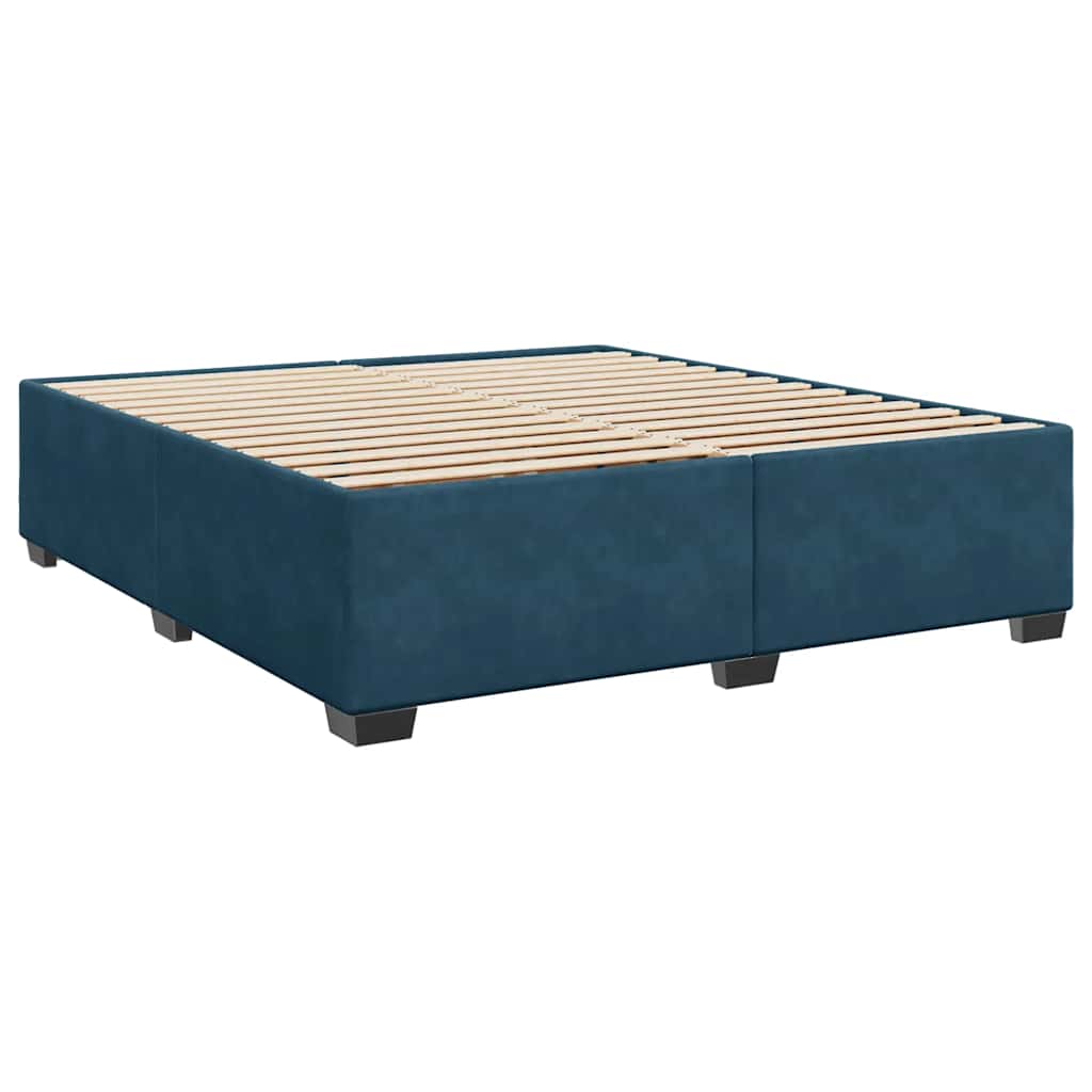 vidaXL Κρεβάτι Boxspring με Στρώμα Μπλε 180x200 εκ. Βελούδινο