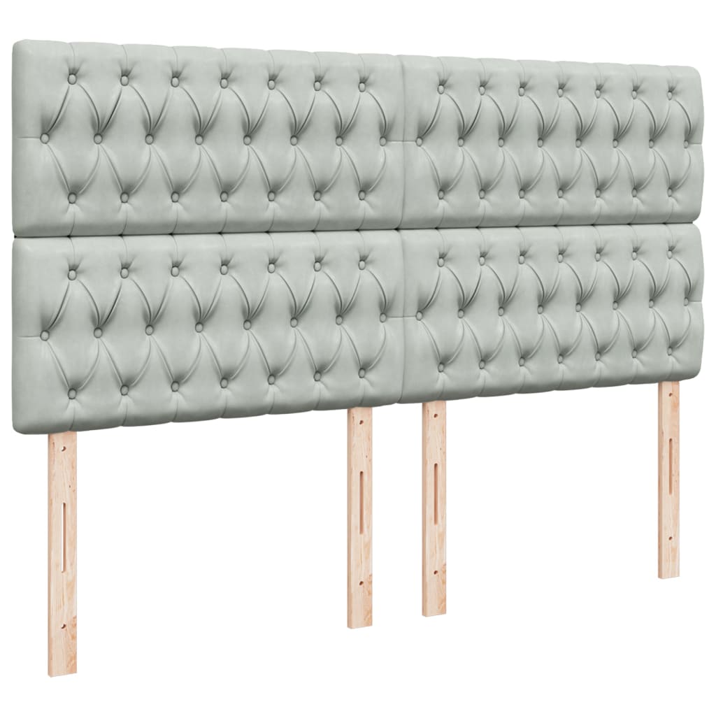 vidaXL Κρεβάτι Boxspring με Στρώμα Ανοιχτό Γκρι 180x200 εκ. Βελούδινο