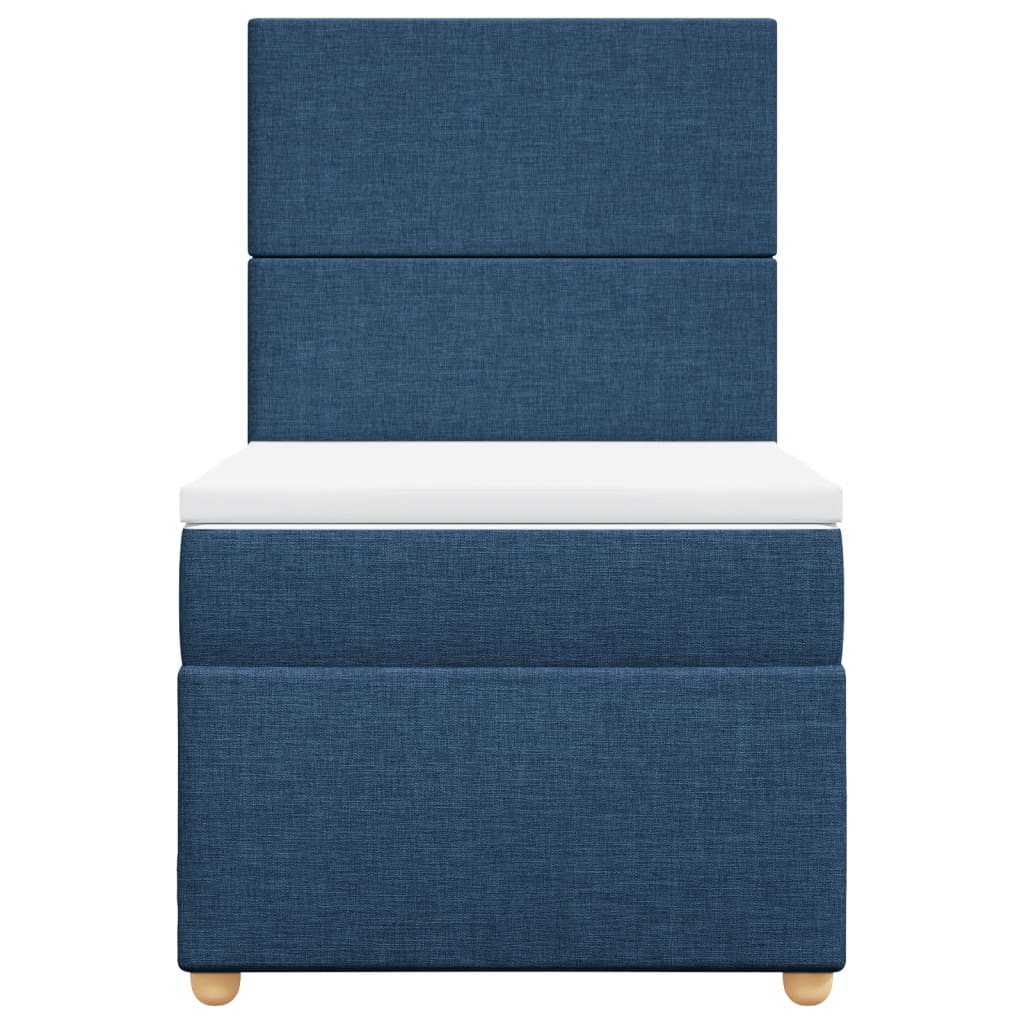 vidaXL Κρεβάτι Boxspring με Στρώμα Μπλε 80x200 εκ. Υφασμάτινο