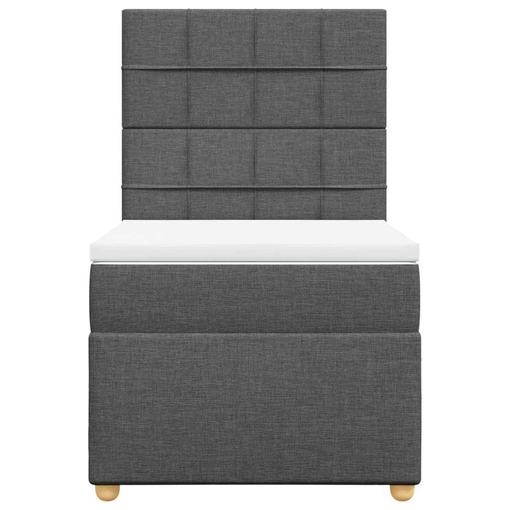 vidaXL Κρεβάτι Boxspring με Στρώμα Σκούρο Γκρι 80x200 εκ. Υφασμάτινο