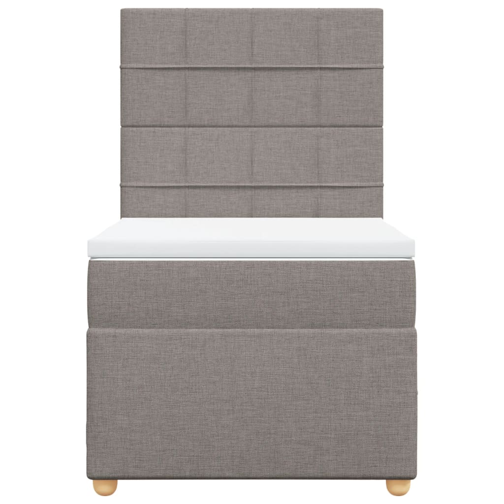 vidaXL Κρεβάτι Boxspring με Στρώμα Taupe 80x200 εκ. Υφασμάτινο