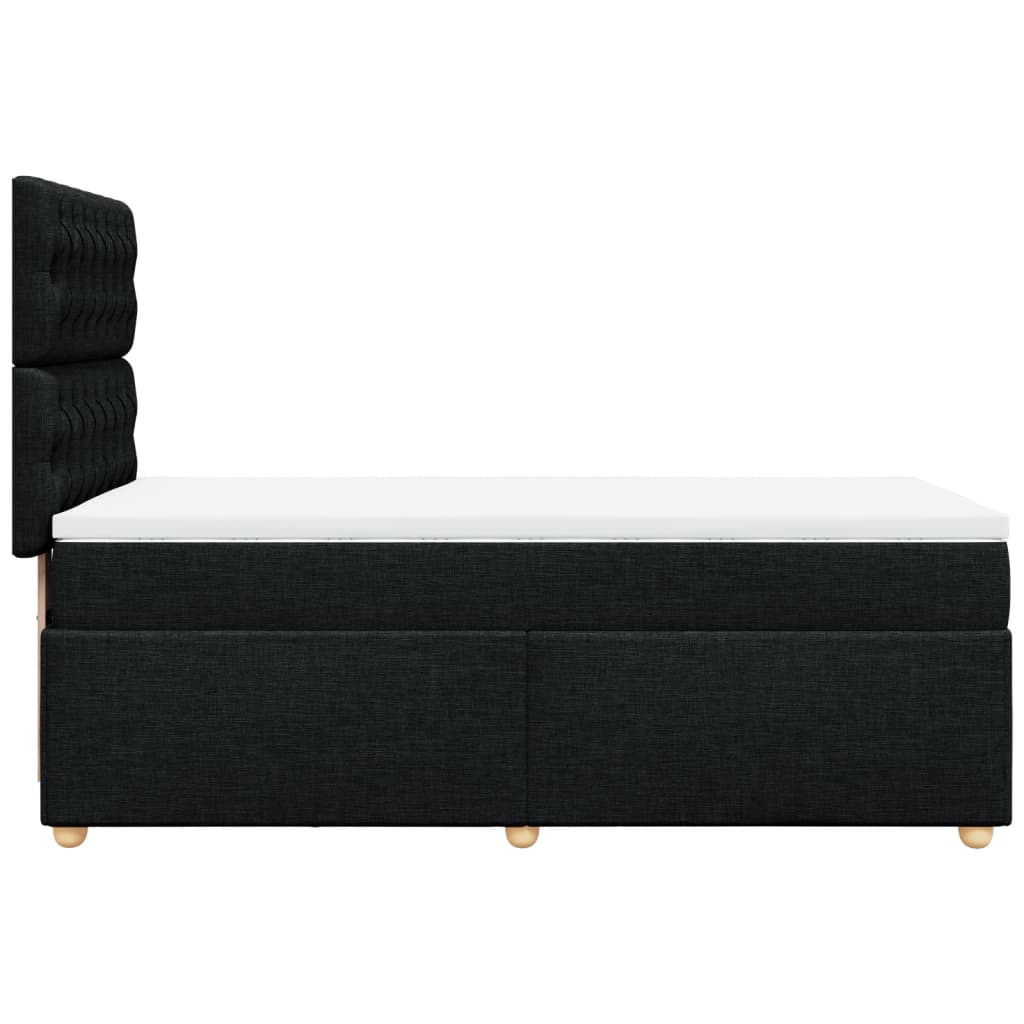 vidaXL Κρεβάτι Boxspring με Στρώμα Μαύρο 80 x 200 εκ. Υφασμάτινο