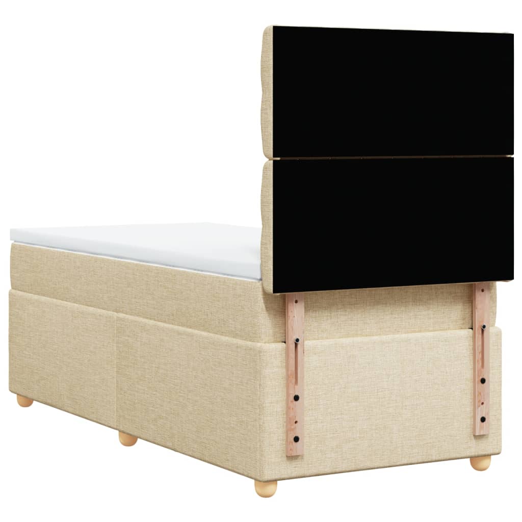 vidaXL Κρεβάτι Boxspring με Στρώμα Κρεμ 80 x 200 εκ. Υφασμάτινο