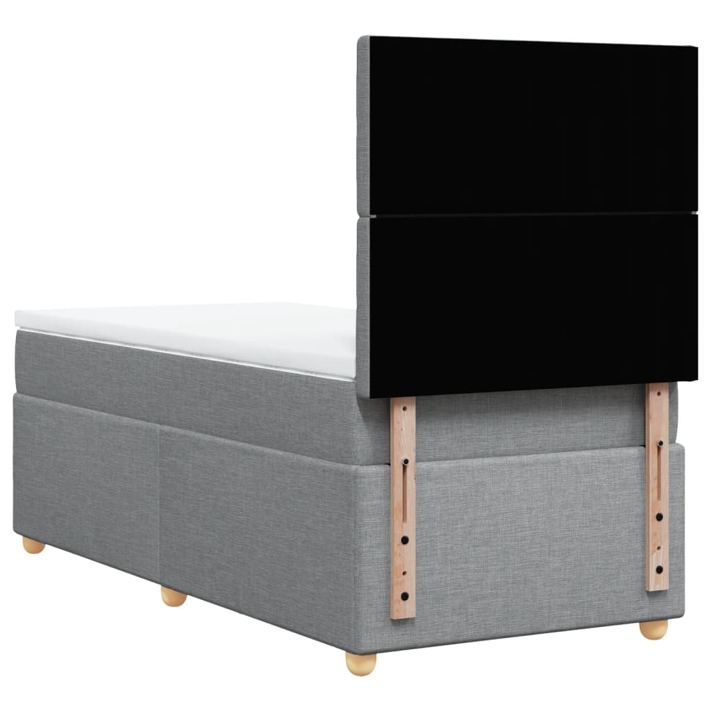 vidaXL Κρεβάτι Boxspring με Στρώμα Ανοιχτό Γκρι 80x200 εκ. Υφασμάτινο