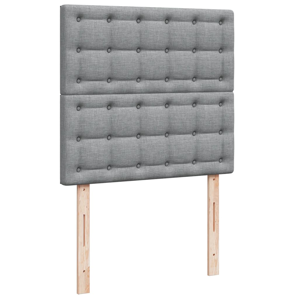vidaXL Κρεβάτι Boxspring με Στρώμα Ανοιχτό Γκρι 80x200 εκ. Υφασμάτινο