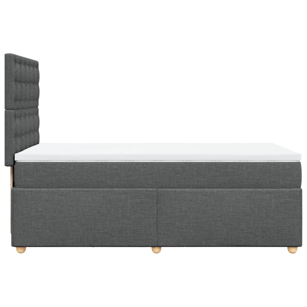 vidaXL Κρεβάτι Boxspring με Στρώμα Σκούρο Γκρι 80x200 εκ. Υφασμάτινο