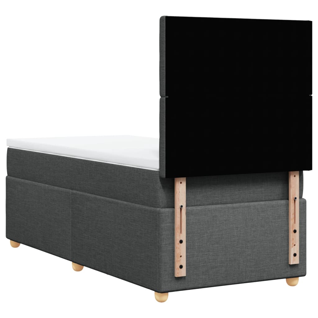 vidaXL Κρεβάτι Boxspring με Στρώμα Σκούρο Γκρι 80x200 εκ. Υφασμάτινο