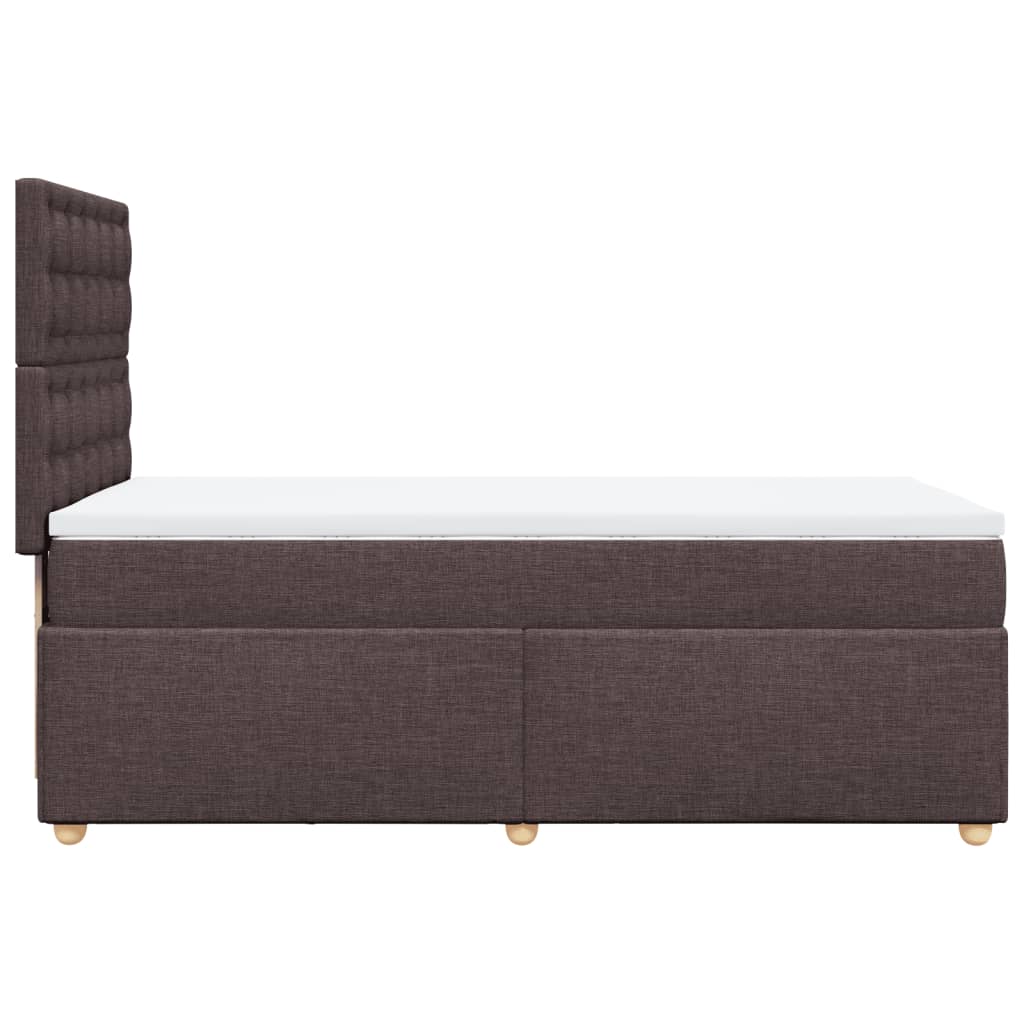 vidaXL Κρεβάτι Boxspring με Στρώμα Σκούρο Καφέ 80x200 εκ. Υφασμάτινο