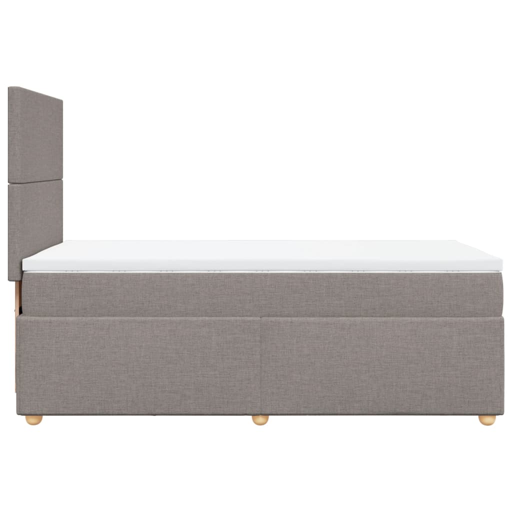vidaXL Κρεβάτι Boxspring με Στρώμα Taupe 90x190 εκ.Υφασμάτινο
