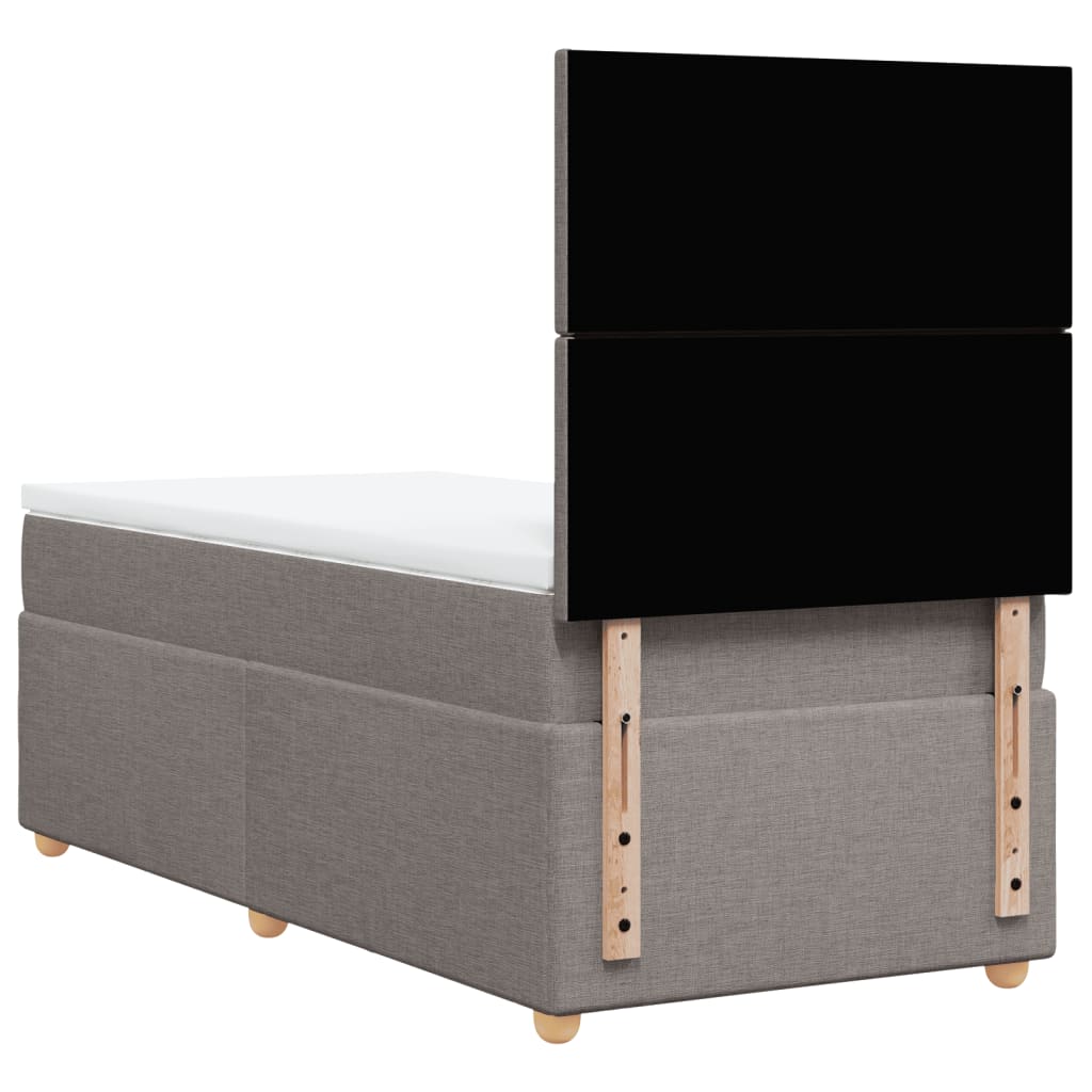 vidaXL Κρεβάτι Boxspring με Στρώμα Taupe 90x190 εκ.Υφασμάτινο