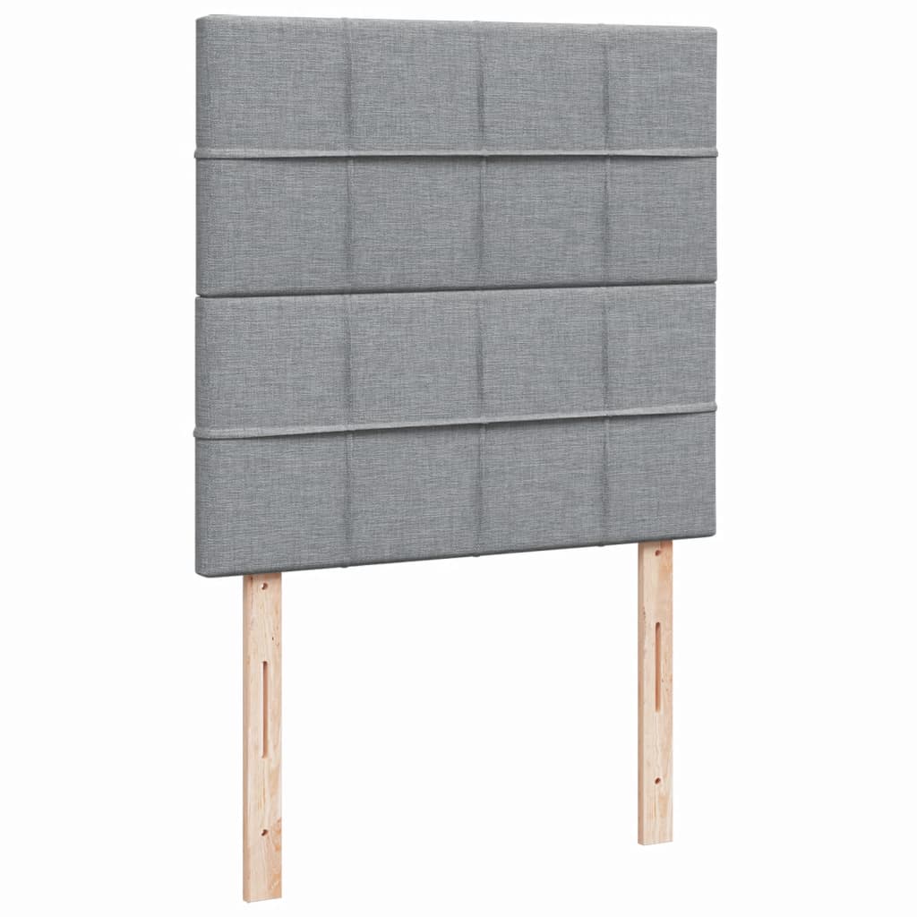 vidaXL Κρεβάτι Boxspring με Στρώμα Ανοιχτό Γκρι 90x190 εκ. Υφασμάτινο