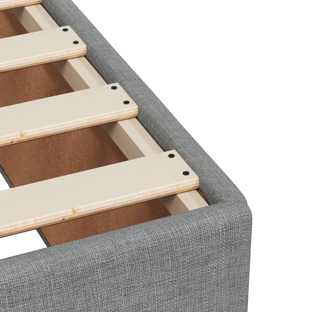 vidaXL Κρεβάτι Boxspring με Στρώμα Ανοιχτό Γκρι 90x190 εκ. Υφασμάτινο