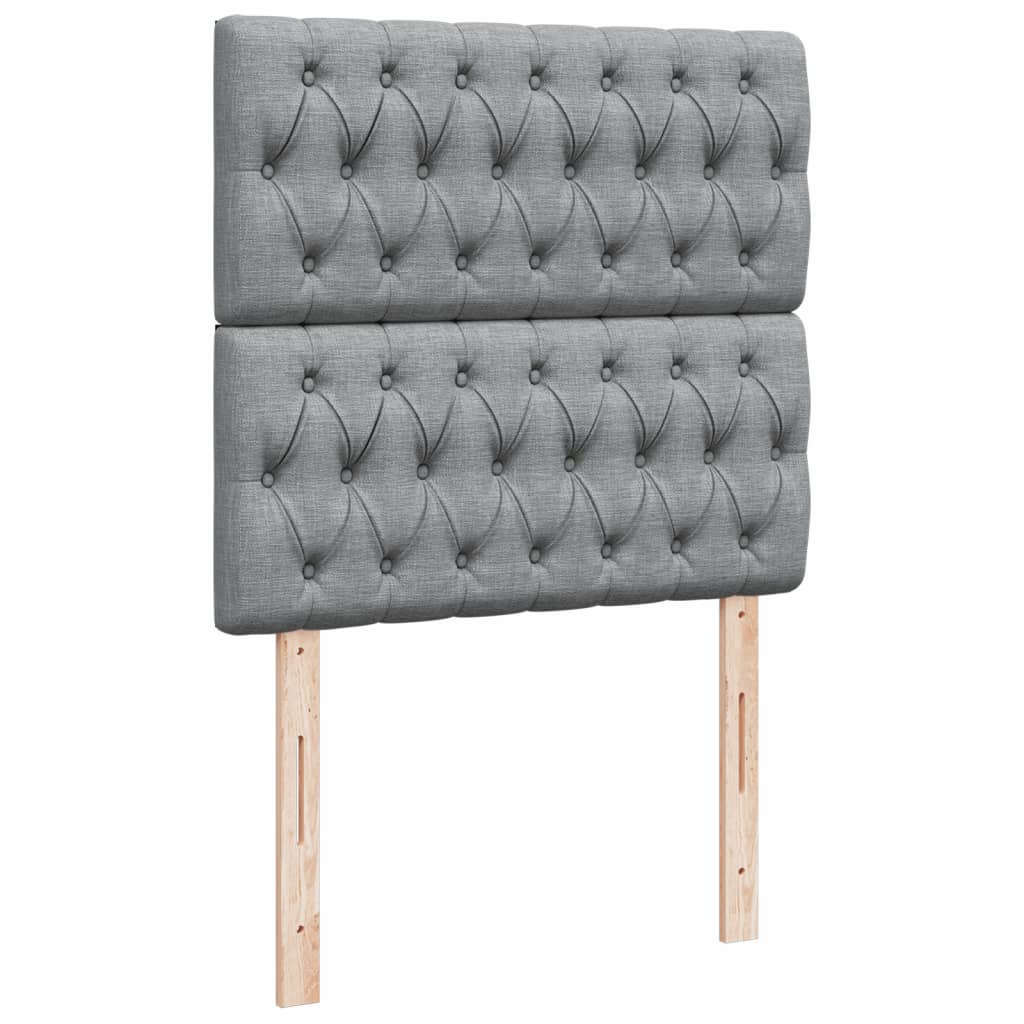 vidaXL Κρεβάτι Boxspring με Στρώμα Ανοιχτό Γκρι 90x190 εκ. Υφασμάτινο