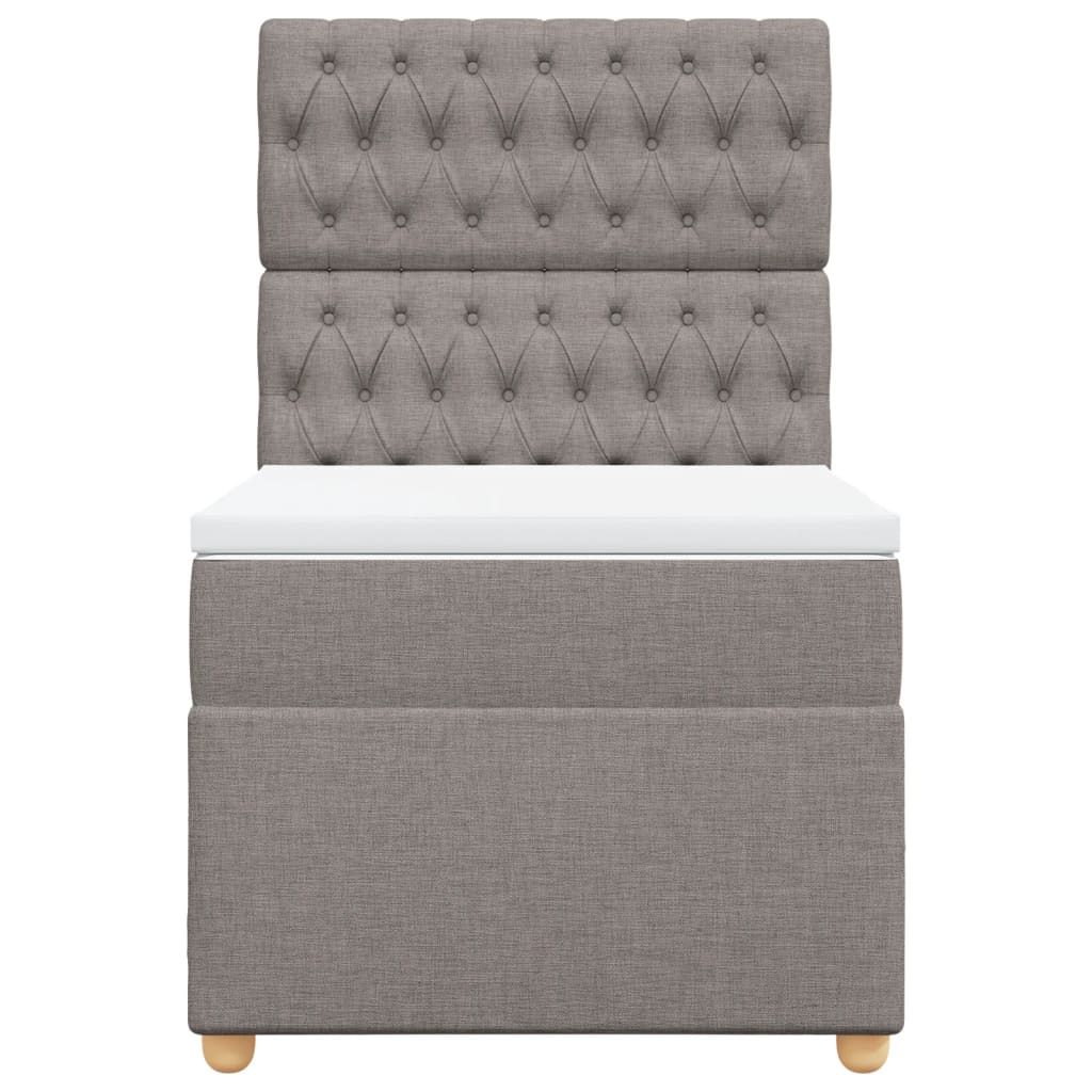 vidaXL Κρεβάτι Boxspring με Στρώμα Taupe 90x190 εκ.Υφασμάτινο