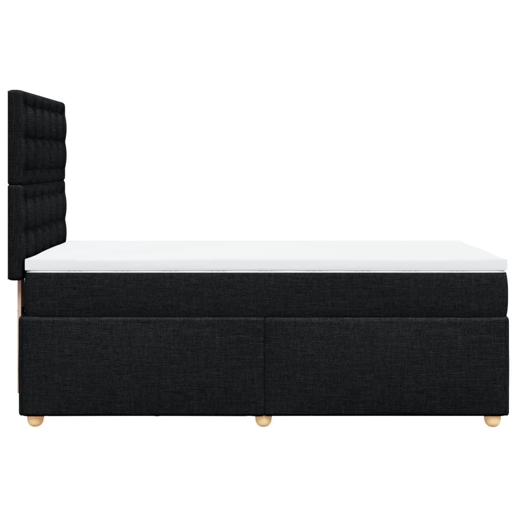 vidaXL Κρεβάτι Boxspring με Στρώμα Μαύρο 90x190 εκ.Υφασμάτινο