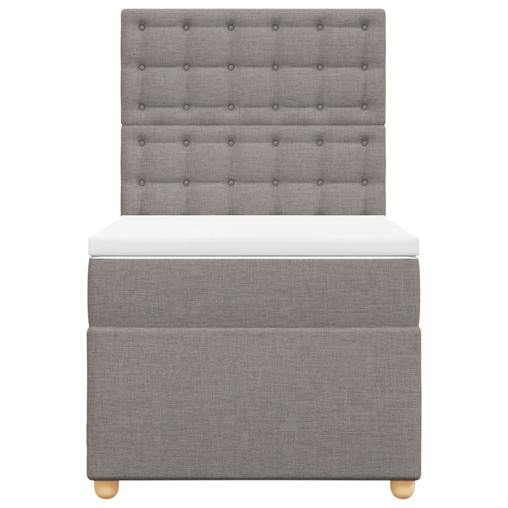 vidaXL Κρεβάτι Boxspring με Στρώμα Taupe 90x190 εκ.Υφασμάτινο