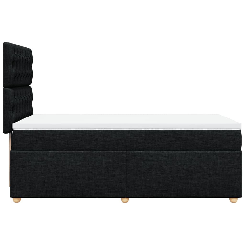 vidaXL Κρεβάτι Boxspring με Στρώμα Μαύρο 90x200 εκ. Υφασμάτινο