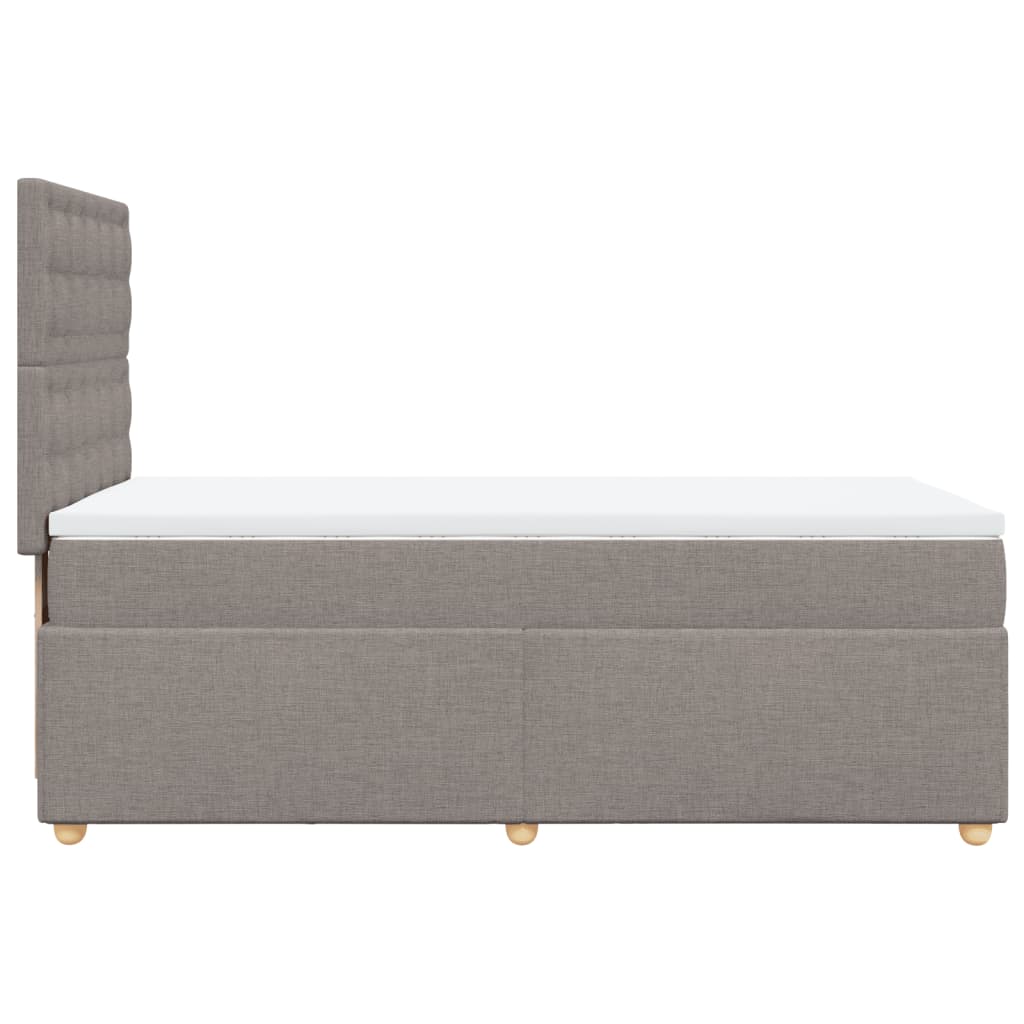 vidaXL Κρεβάτι Boxspring με Στρώμα Taupe 90x200 εκ. Υφασμάτινο
