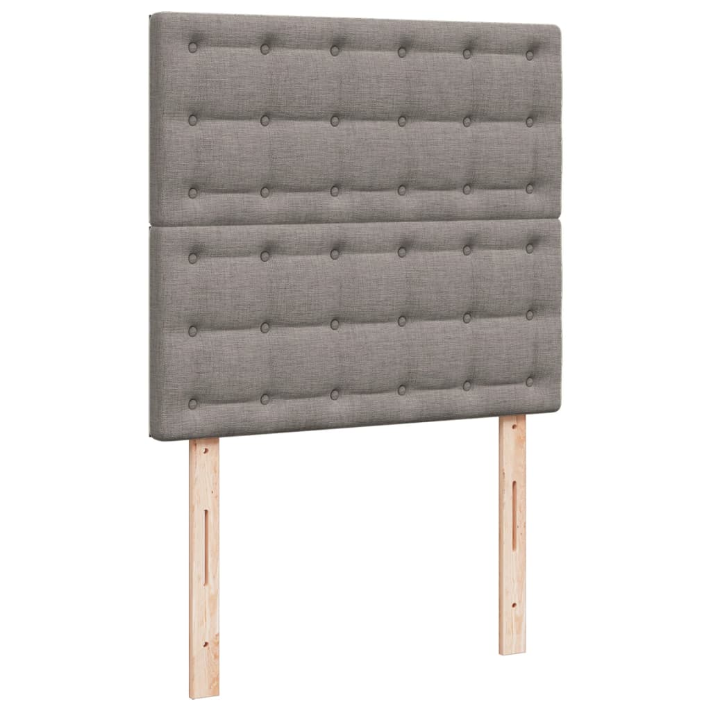 vidaXL Κρεβάτι Boxspring με Στρώμα Taupe 90x200 εκ. Υφασμάτινο