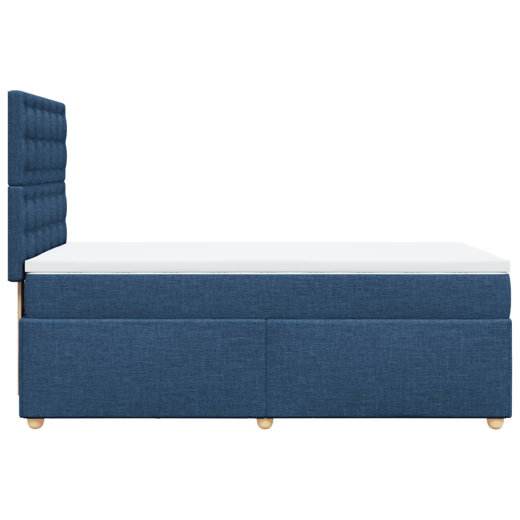 vidaXL Κρεβάτι Boxspring με Στρώμα Μπλε 90x200 εκ.Υφασμάτινο